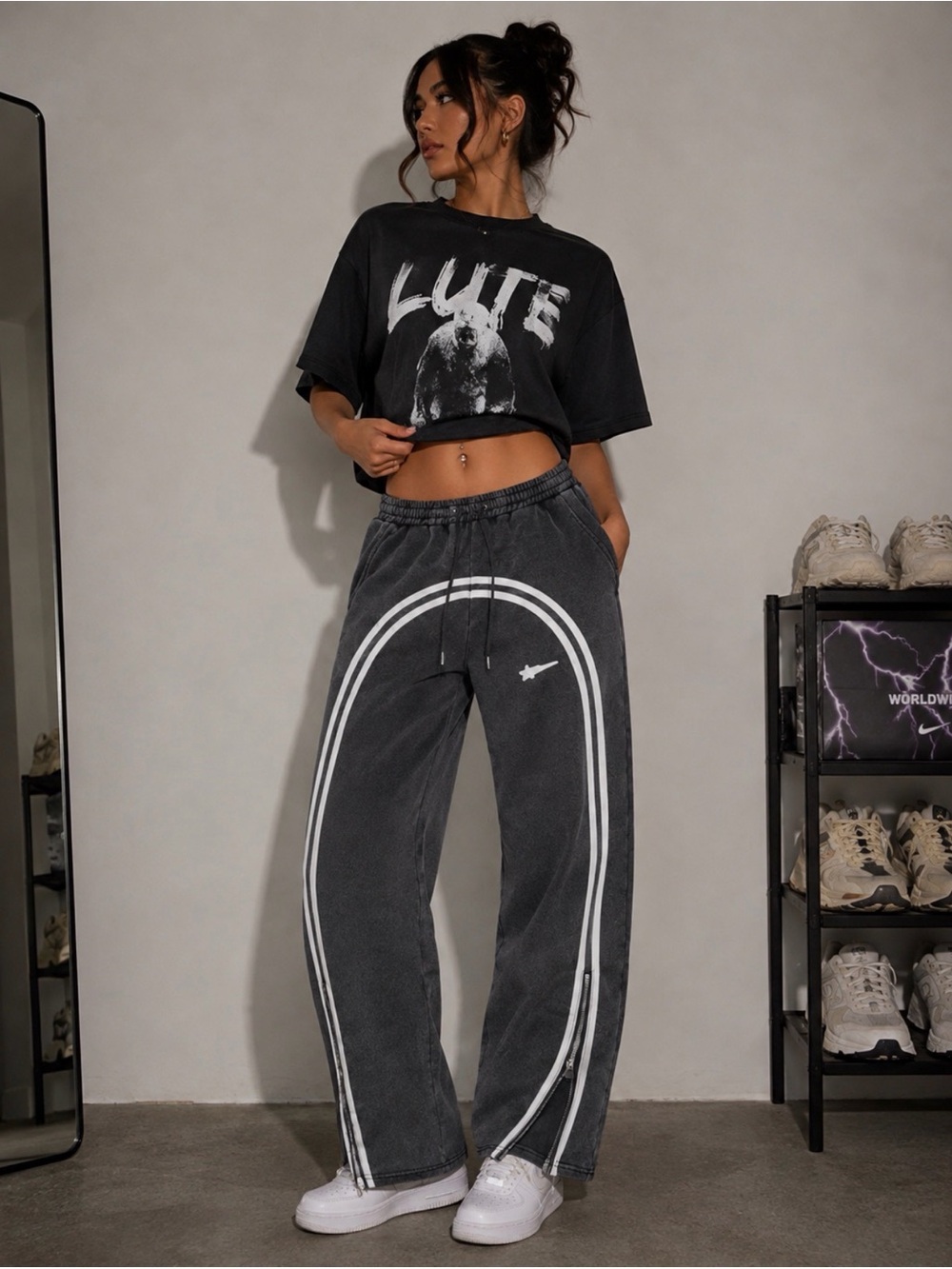 Charcoal Gray Streetwear Sweatpants Size Small